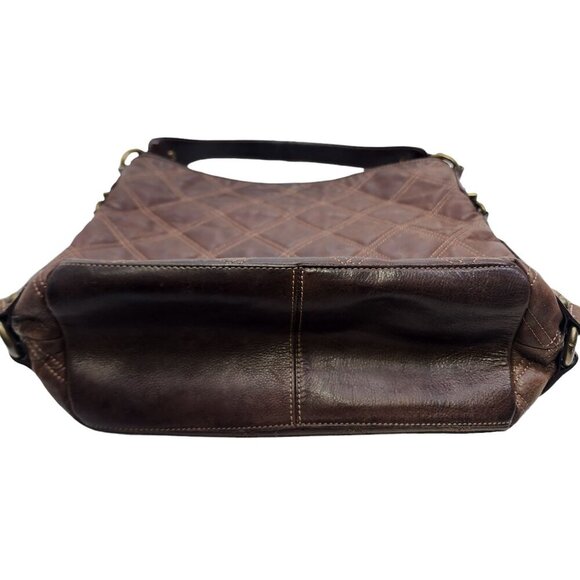 Fossil Maya Brown Quilted Shoulder Bag Purse - Picture 4 of 8